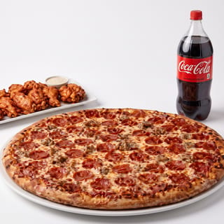 20" Pizza with Two Toppings, 10 Wings & 2 Ltr Soda Special